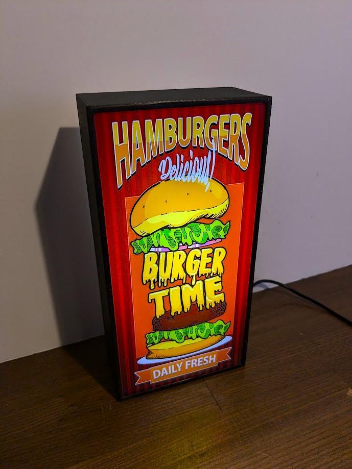 アメリカン ハンバーガー カフェ ダイナー 看板 置物 雑貨 ライトBOX