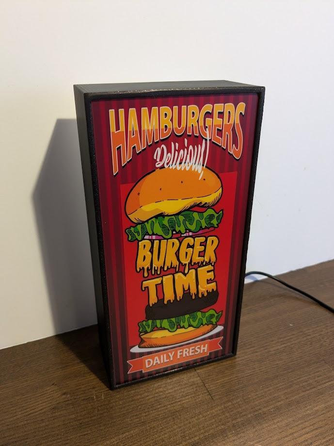 アメリカン ハンバーガー カフェ ダイナー 看板 置物 雑貨 ライトBOX