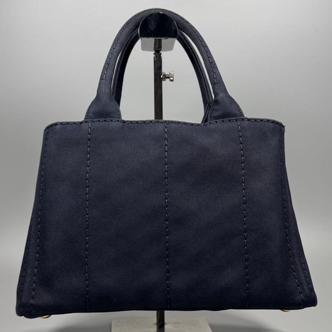 美品✨ PRADA プラダ カナパ S ネイビー ハンドバッグ キャンバス