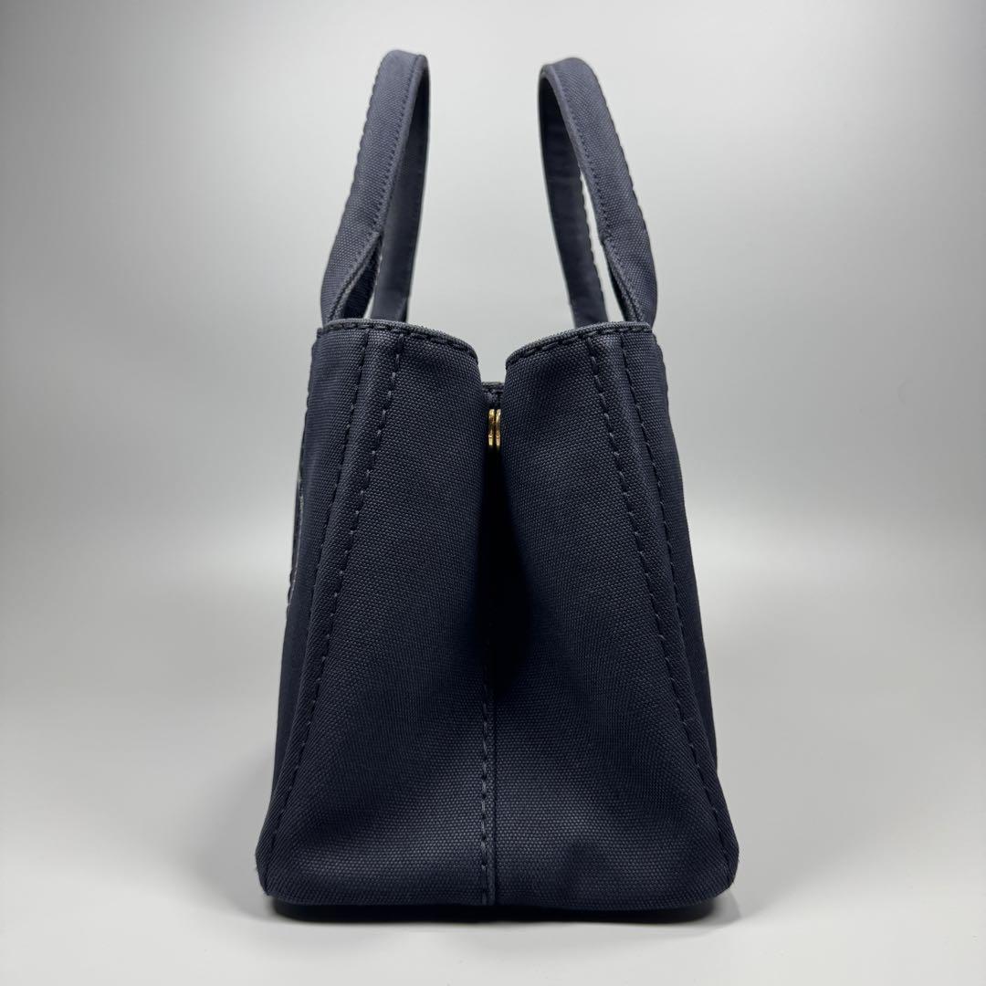 美品✨ PRADA プラダ カナパ S ネイビー ハンドバッグ キャンバス
