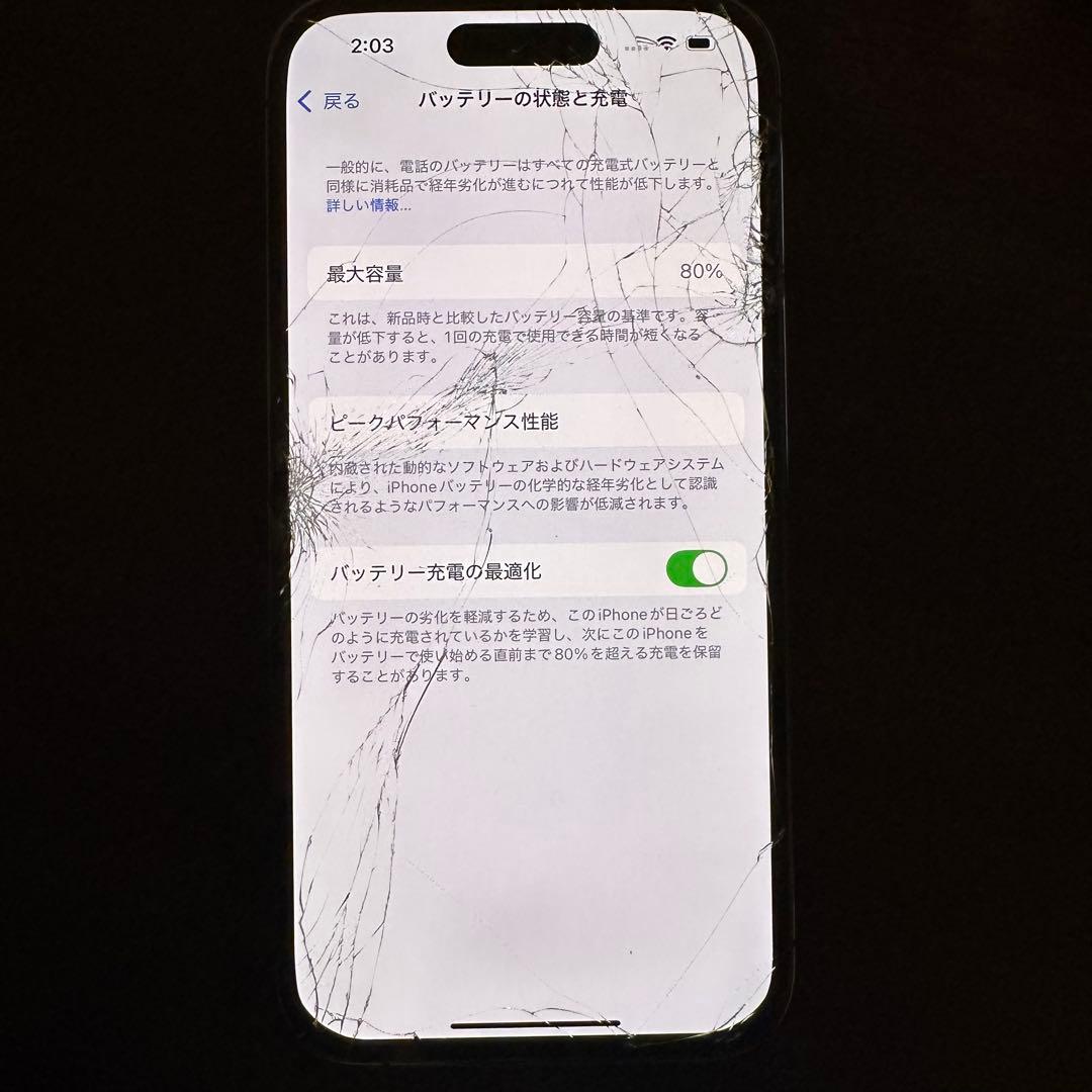 Apple iPhone 14 Pro ディープパープル 画面ひびあり Apple iPhone 14 Pro ディープパープル 画面ひびあり
