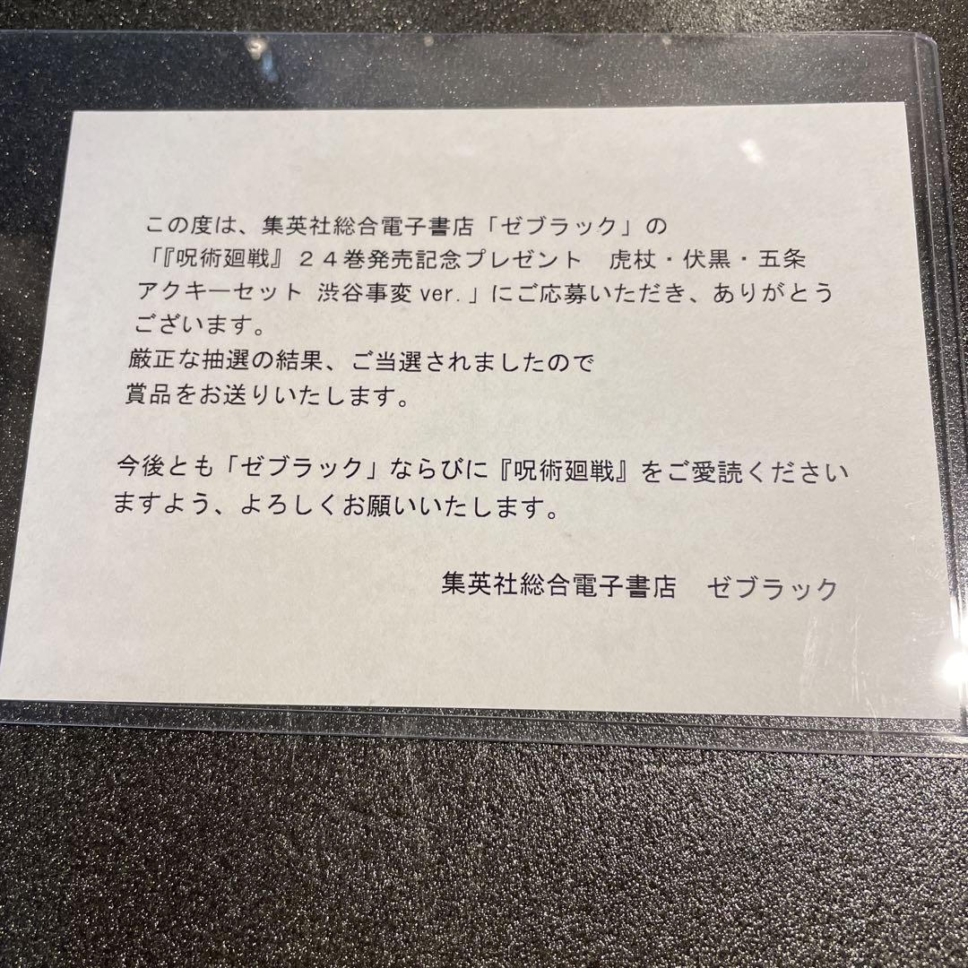 呪術廻戦　ゼブラック24巻発売記念アクキーセット　虎杖　伏黒　五条