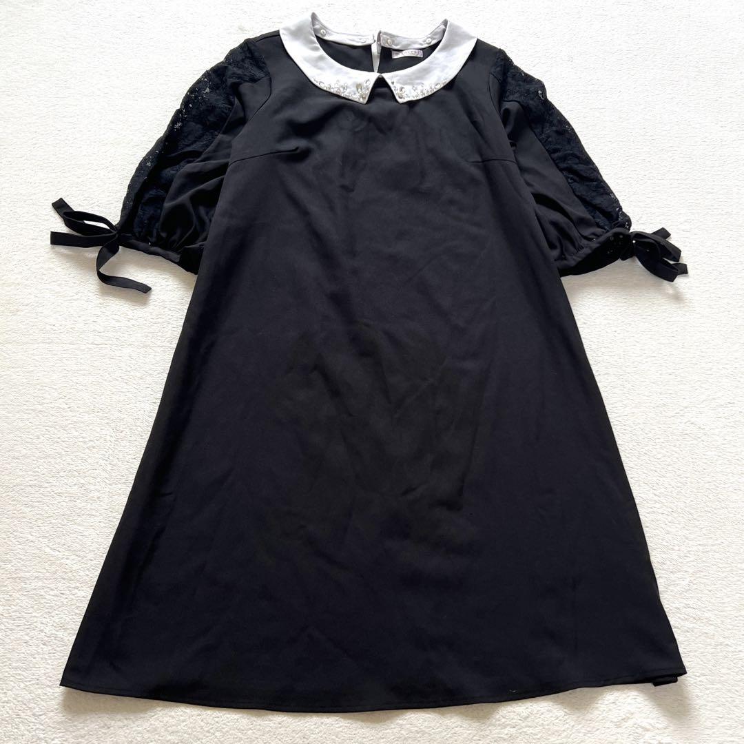 axes femme アクシーズファム　膝丈ワンピース　ブラック　Mサイズ
