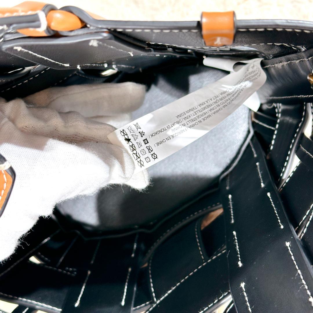 入手困難 ZARA コントラストトップステッチ ミニトートバッグ 2way
