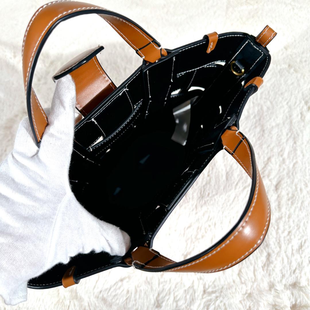 入手困難 ZARA コントラストトップステッチ ミニトートバッグ 2way