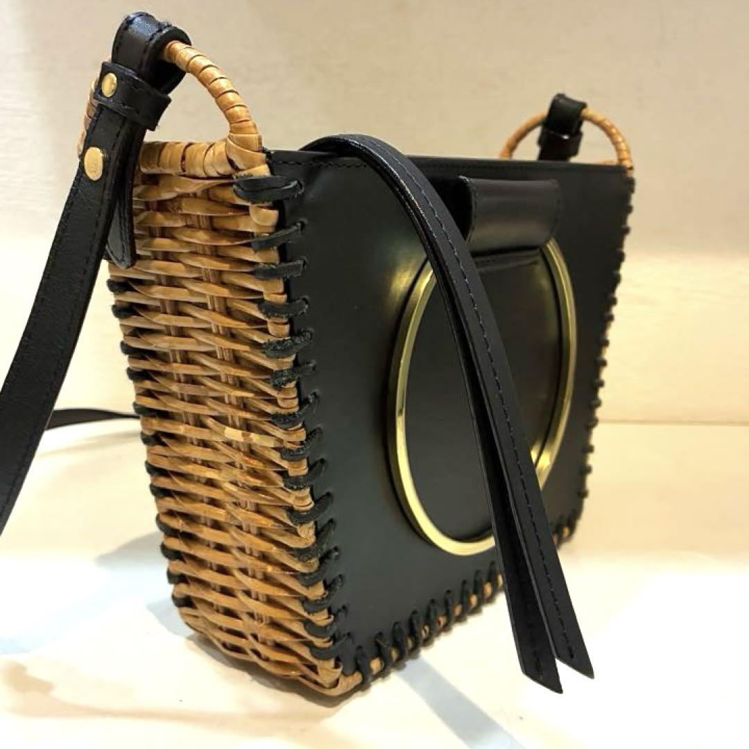 【美品】VIOLAd'ORO かごバッグ　ショルダーバッグ　2way 黒