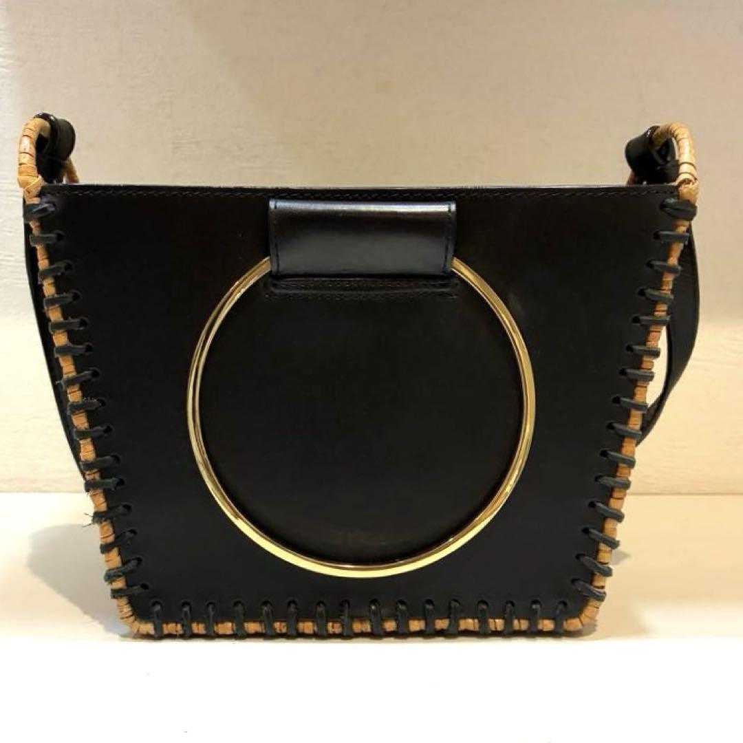 【美品】VIOLAd'ORO かごバッグ　ショルダーバッグ　2way 黒