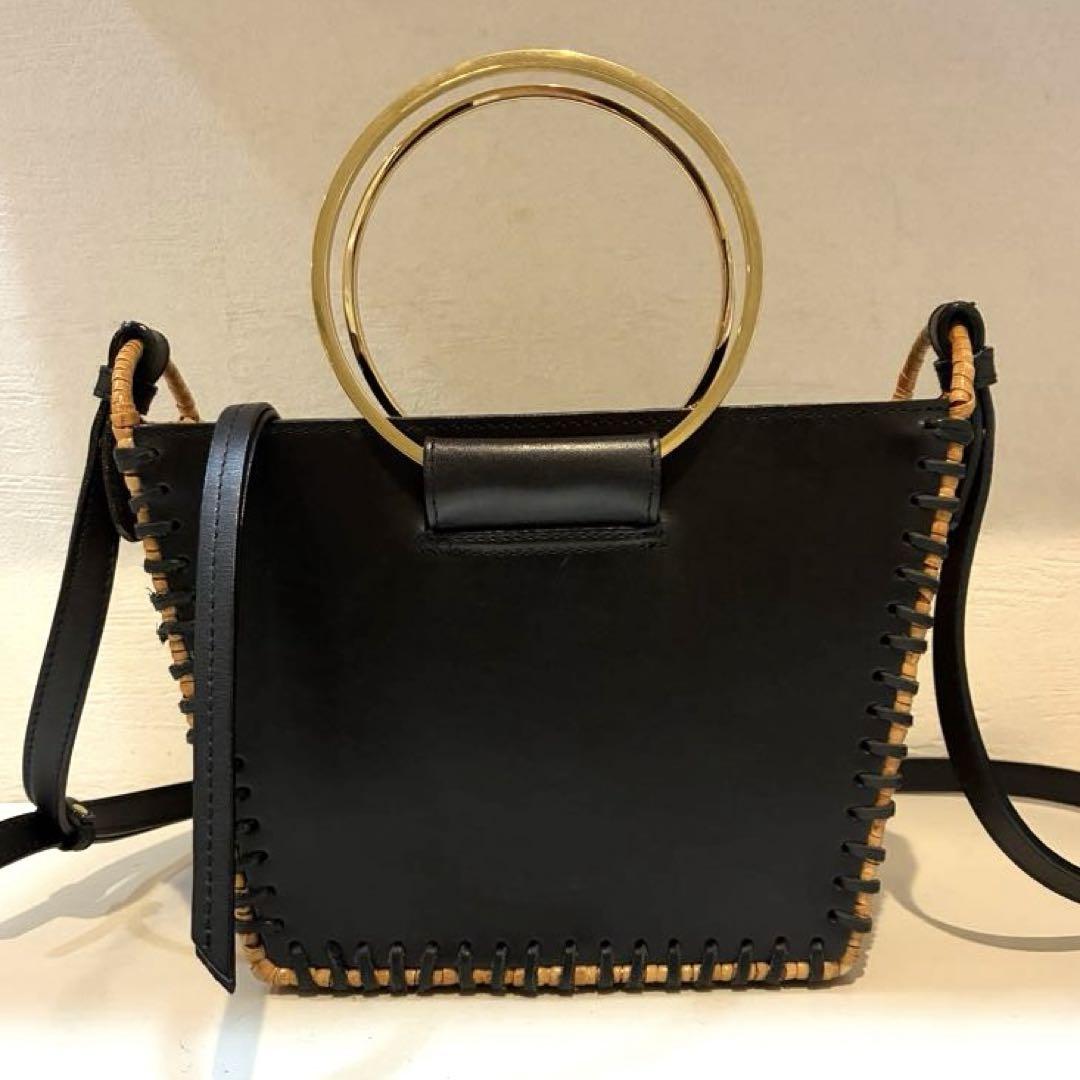 【美品】VIOLAd'ORO かごバッグ　ショルダーバッグ　2way 黒