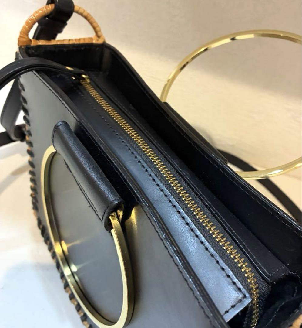 【美品】VIOLAd'ORO かごバッグ　ショルダーバッグ　2way 黒