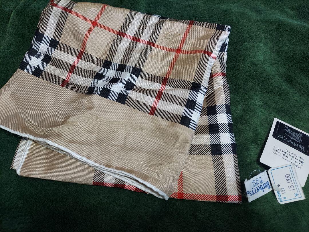 バーバリーBURBERRY 大判スカーフ 絹100% 三陽商会 未使用品