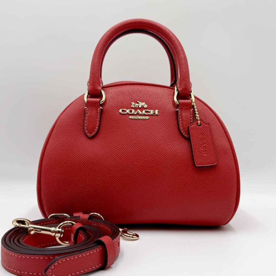 COACH コーチ ミニサッチェル 2way レザー PVC 値下げ中☆ COACH コーチ バッグ レザー ミニ ローワン パテント サッチェル