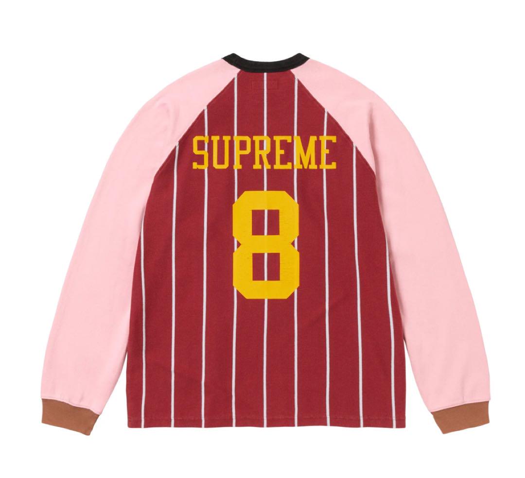 Supreme Stripe Raglan L/S Top Maroon M