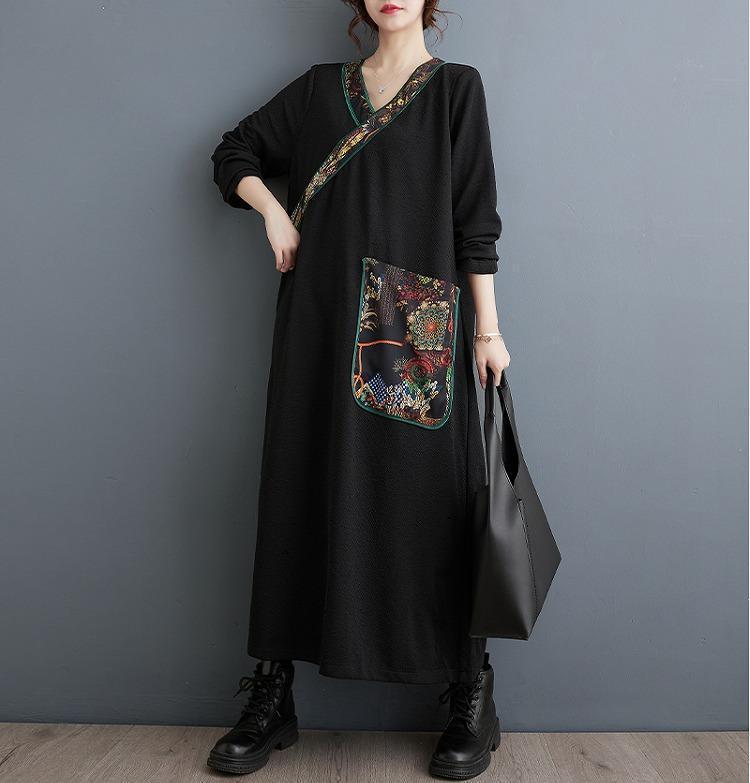 大きいサイズ レディース ロング　ワンピース　春 秋冬 新品 長袖