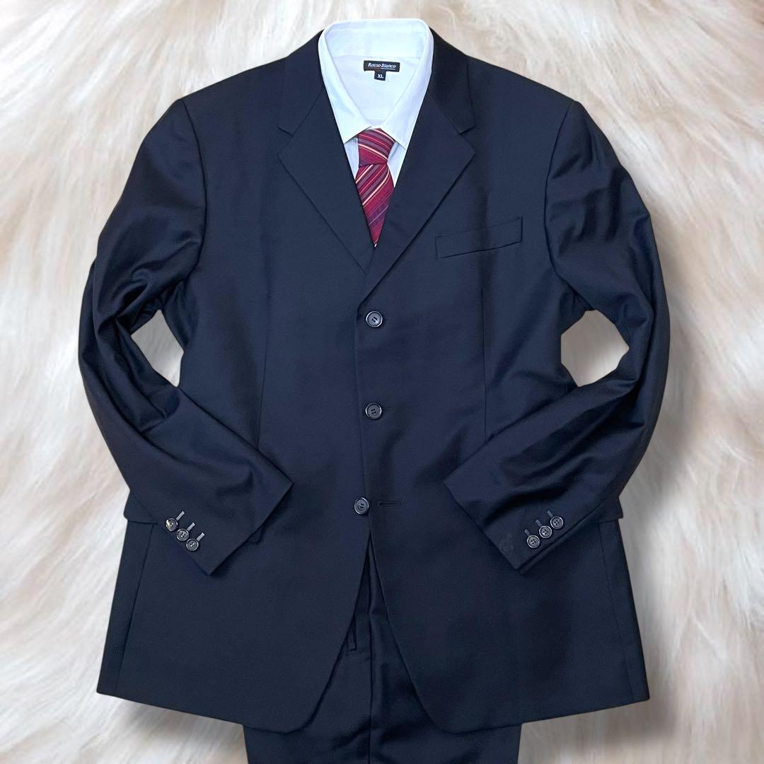 美品 プラダ セットアップスーツ 黒 52 XL ウール100%