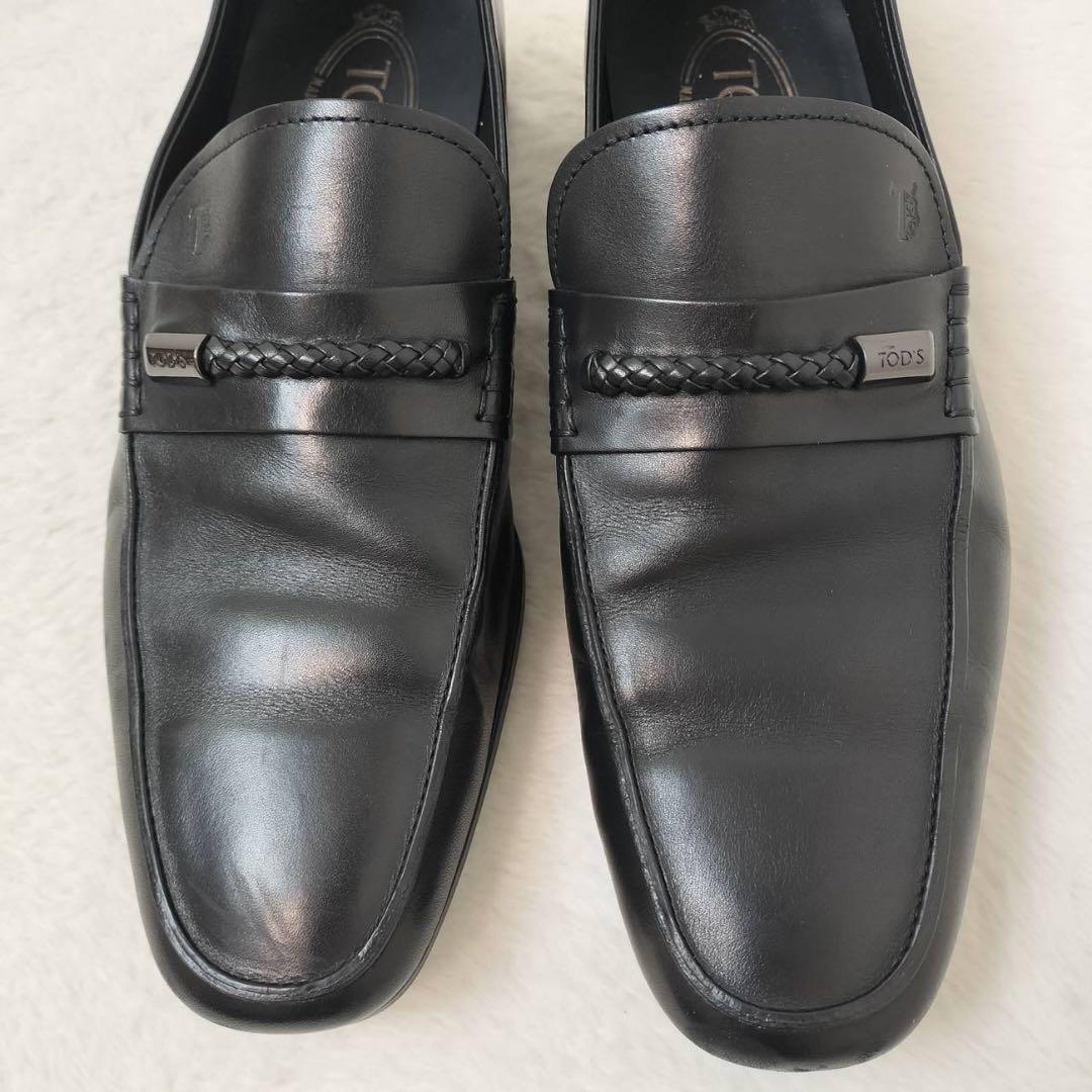 TOD'S 革靴　ブラック　イントラチャートトリム　ロゴ型押し　25cm相当
