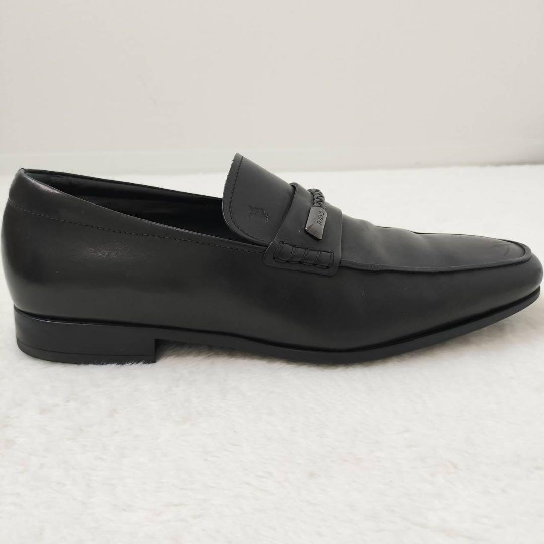 TOD'S 革靴　ブラック　イントラチャートトリム　ロゴ型押し　25cm相当