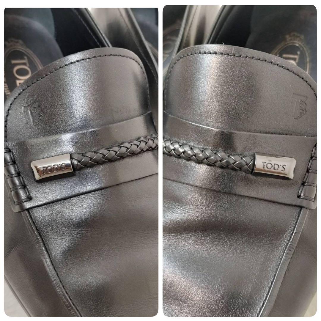 TOD'S 革靴　ブラック　イントラチャートトリム　ロゴ型押し　25cm相当