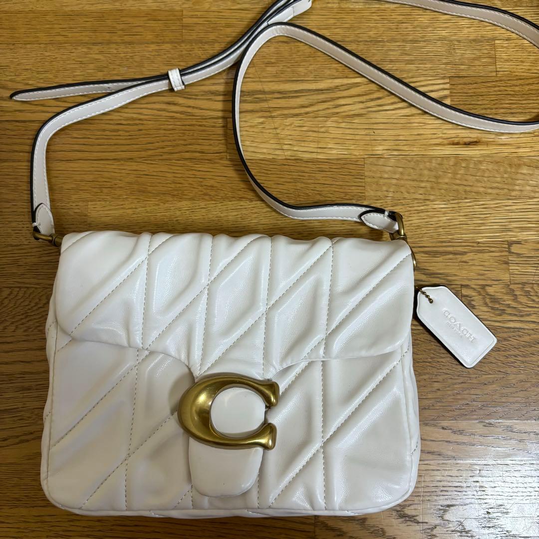 coach タイムズスクエア タビー ショルダー キルティングホワイト