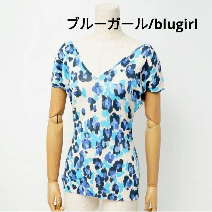 ブルーガール/blugirl ネックTシャツ 花柄/フラワー ブルマリン