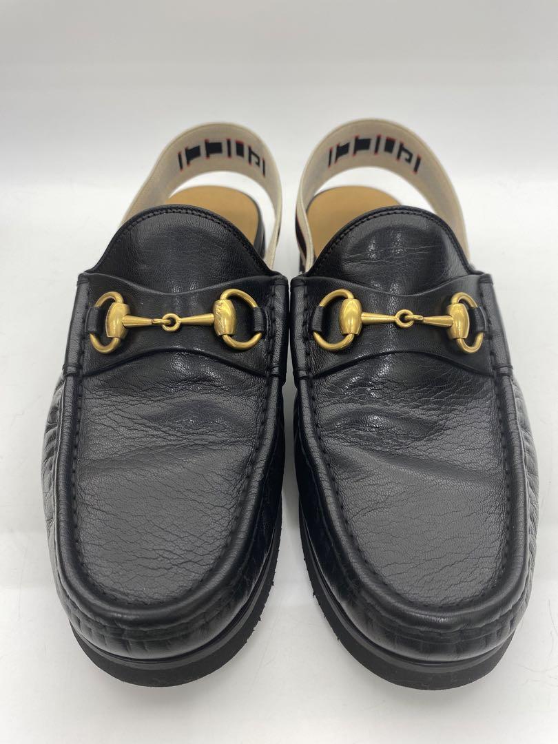 GUCCI ホースビット レザー ローファー スリングバック スリッパ サンダル