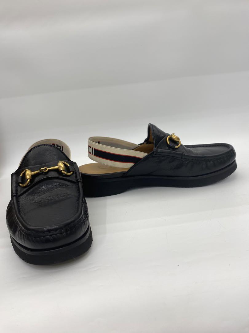 GUCCI ホースビット レザー ローファー スリングバック スリッパ サンダル