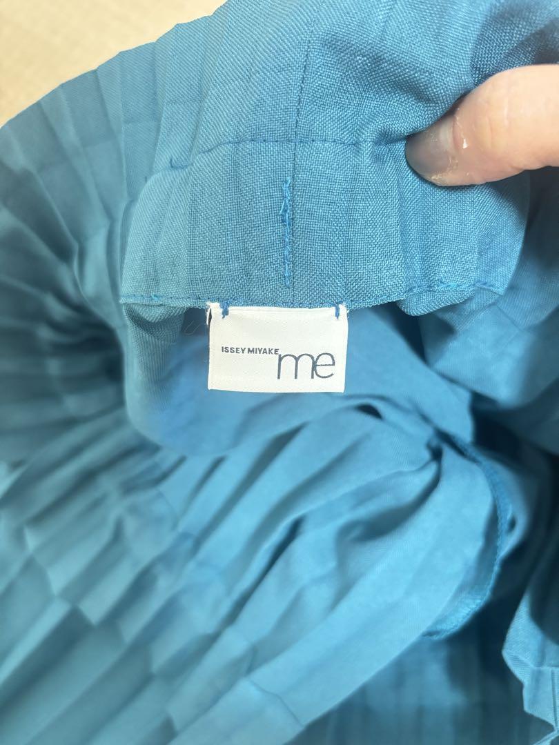 ISSEY MIYAKE 青色 プリーツ ガウチョパンツ