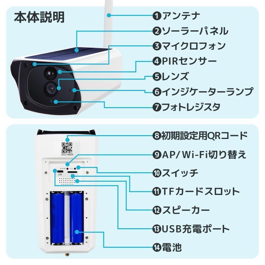 防犯カメラ ソーラー wifi ワイヤレス 無線 自動追跡 双方向通話