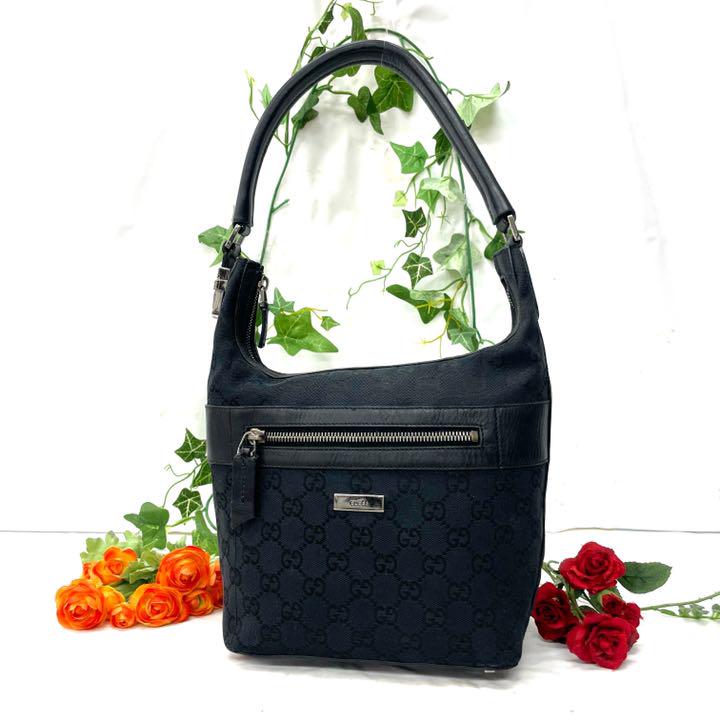 ブラック系【限定販売】 ❤️ 良品 GUCCI GGキャンバス ワン 純正お買い得 GUCCI 美品 ❤️ GGキャンバス ❤️ 鑑定済み 正規品 長財布 長財布