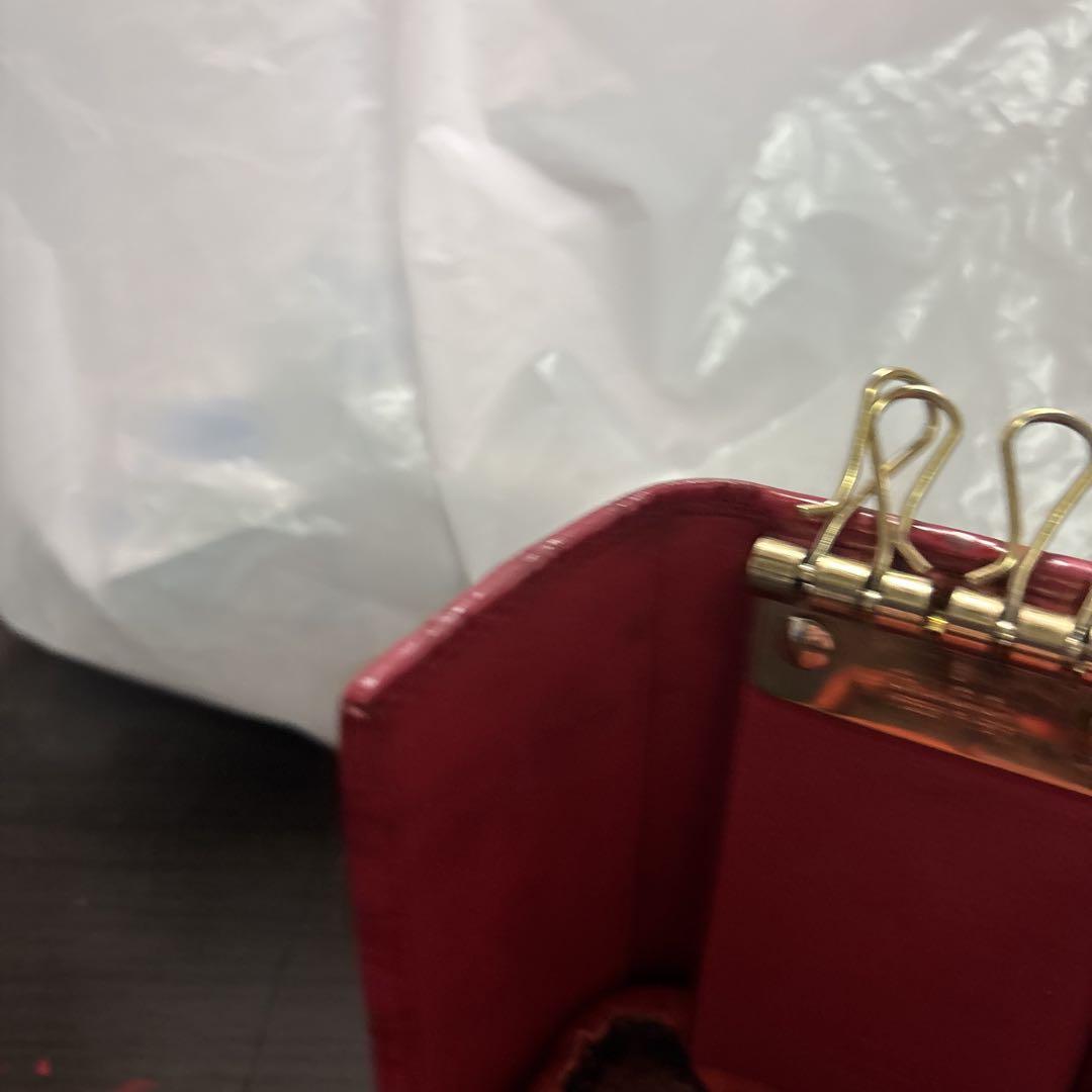 美品 GUCCI キーケース 6連 マイクログッチシマ レザー レッド