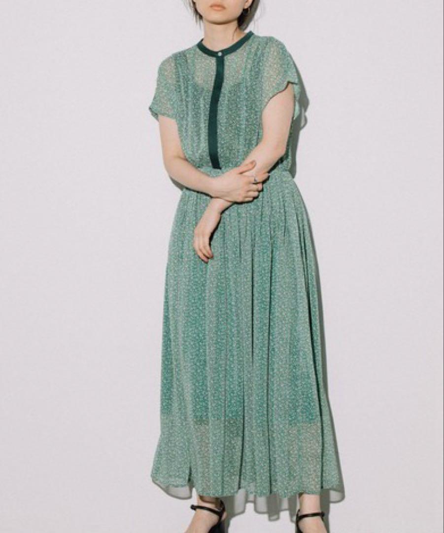 ☆美品◆オードリーアンドジョンワッド◆楊柳シフォンウエストタックシアーワンピース