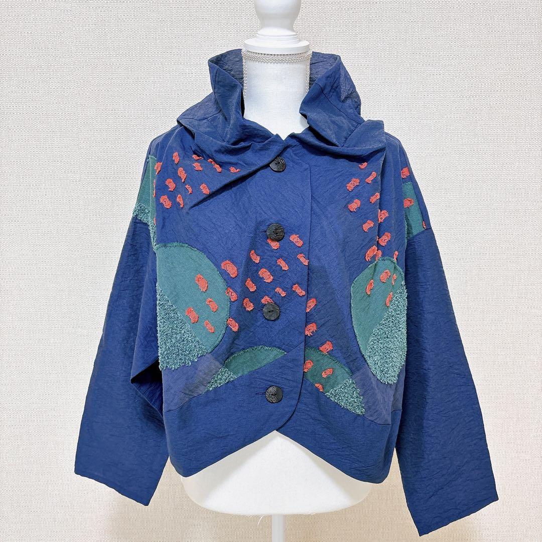 センソユニコ慈雨上着 ブラウス 美品☆慈雨 ドット ジャケット ブラウス 羽織り センソユニコ