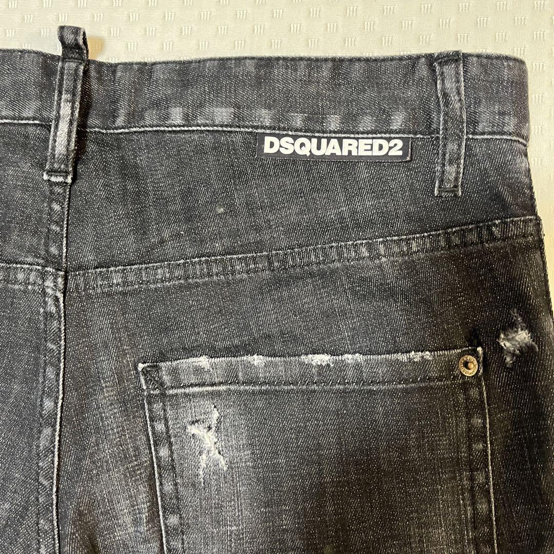 DSQUARED2 ダメージ加工 ブラックデニム 46