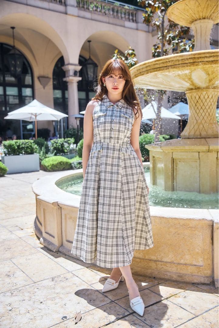 Herlipto Faubourg Tweed Dress white M