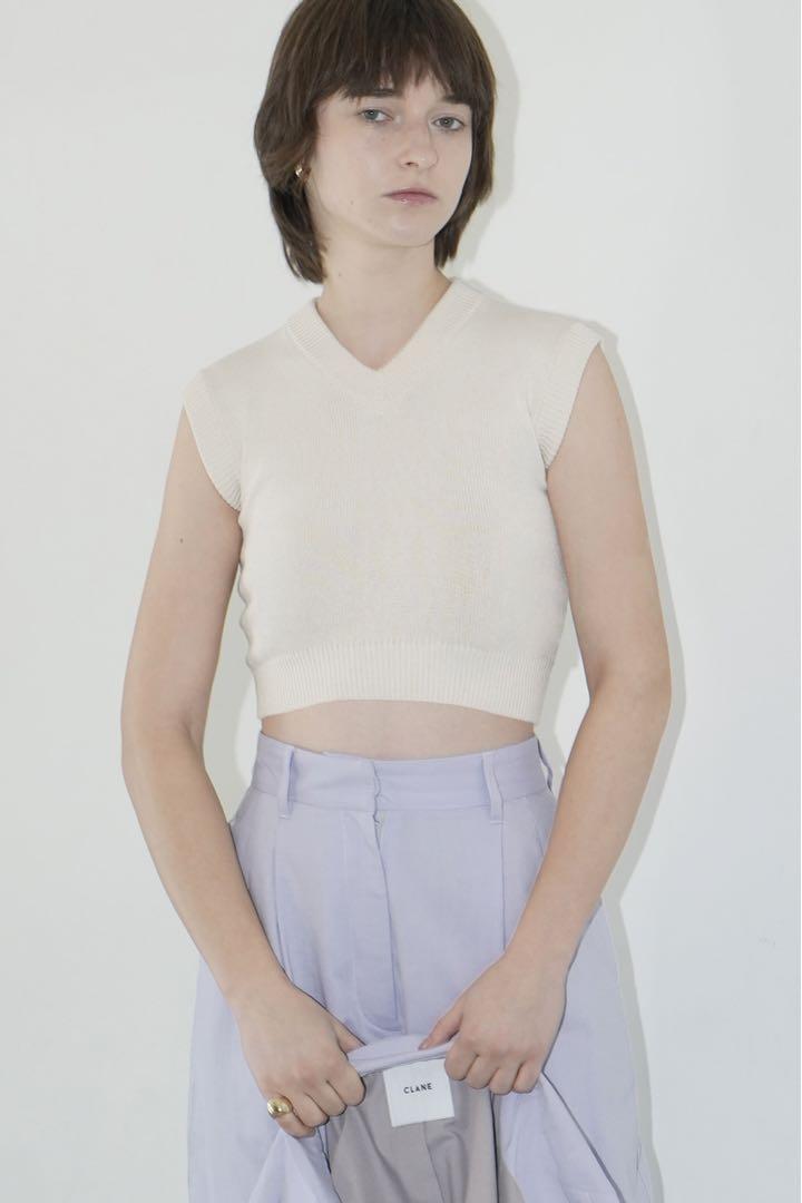 CROPPED V NECK KNIT TOPS CLANE サイズ2 セール】CROPPED V NECK KNIT TOPS(506128072) | クラネ(CLANE