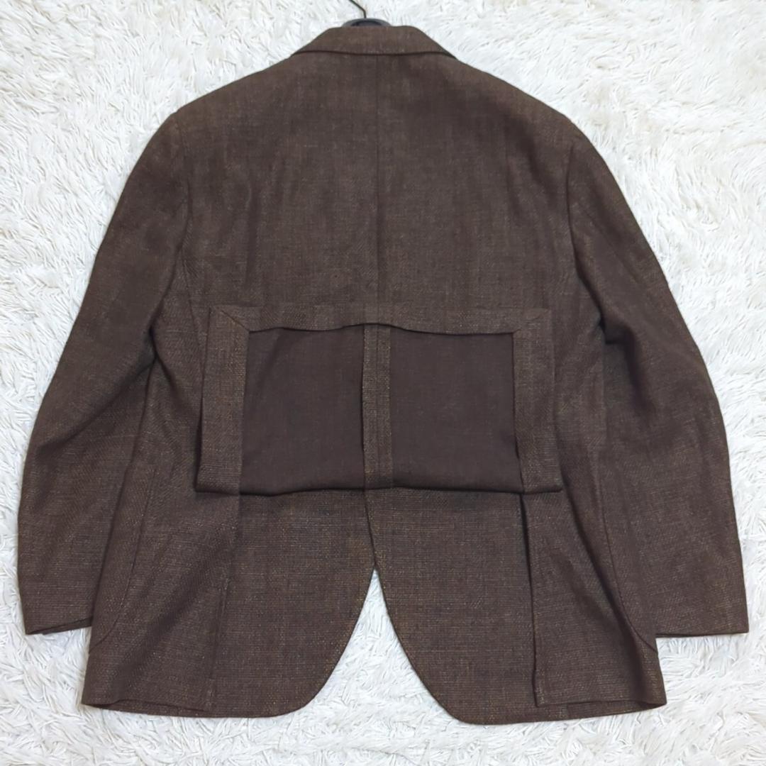 極美品 2XL LARDINI リネン アンコン テーラードジャケット 52