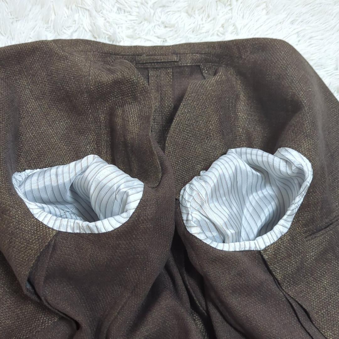 極美品 2XL LARDINI リネン アンコン テーラードジャケット 52