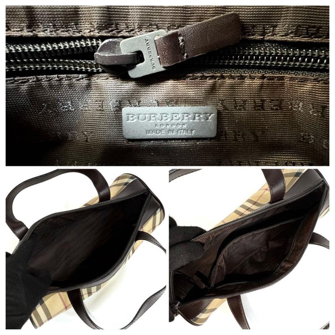 BURBERRY レザー バッグ 保存袋付き 美品】BURBERRY レザー ミニ ハンドバッグ イタリア製 保存袋