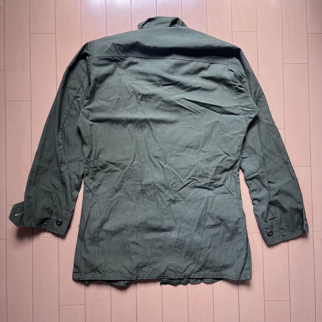 【ヴィンテージ】 ジャングルファティーグ 4th 古着 XS ショート カーキ 4th V型ガゼット XS-SHORT 1968年 米軍 実物 60s ジャングル