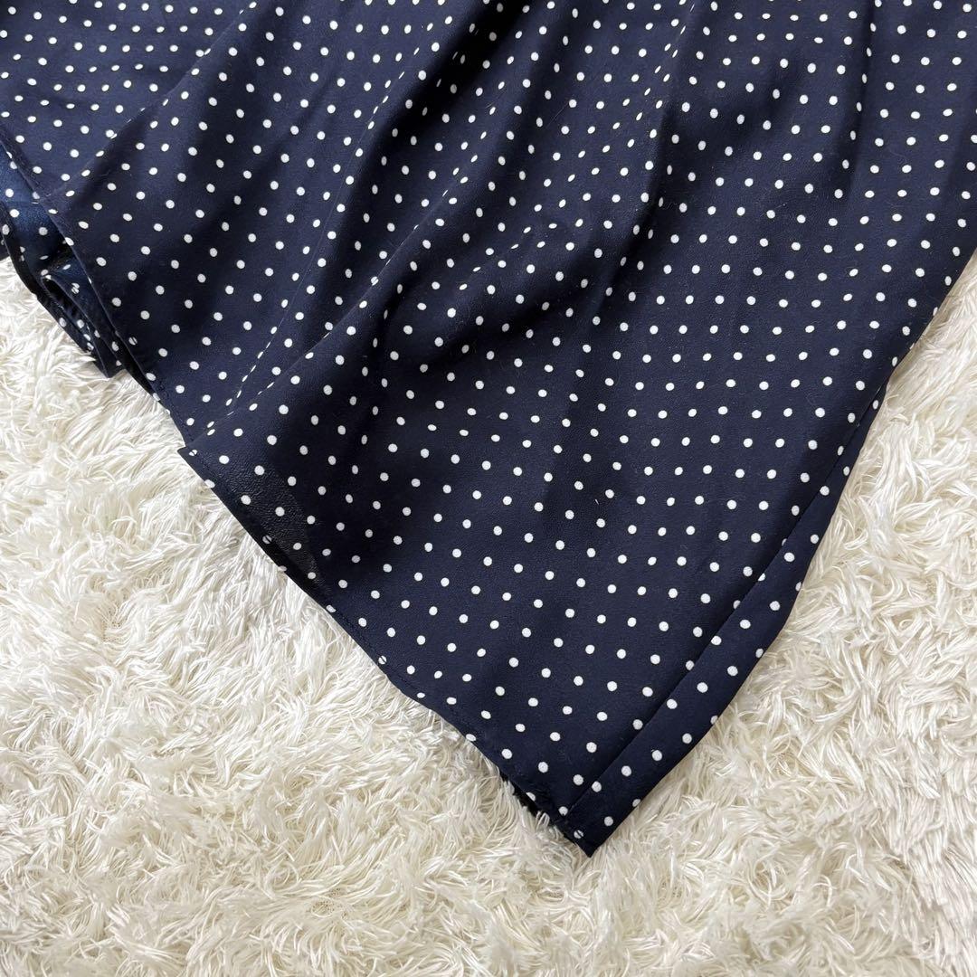 現行美品　ラルフローレン　ポルカドット ベルト　クレープ ドレス　XL