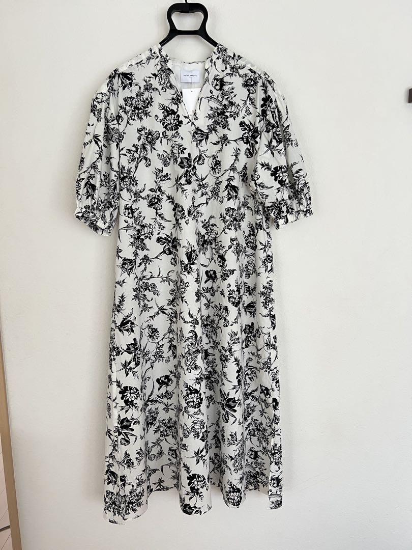 UNITED ARROWS フラワープリント 半袖ロングワンピース