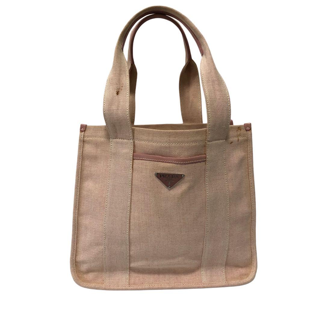 プラダ　キャンバス　三角プレート　トートバッグ　1896