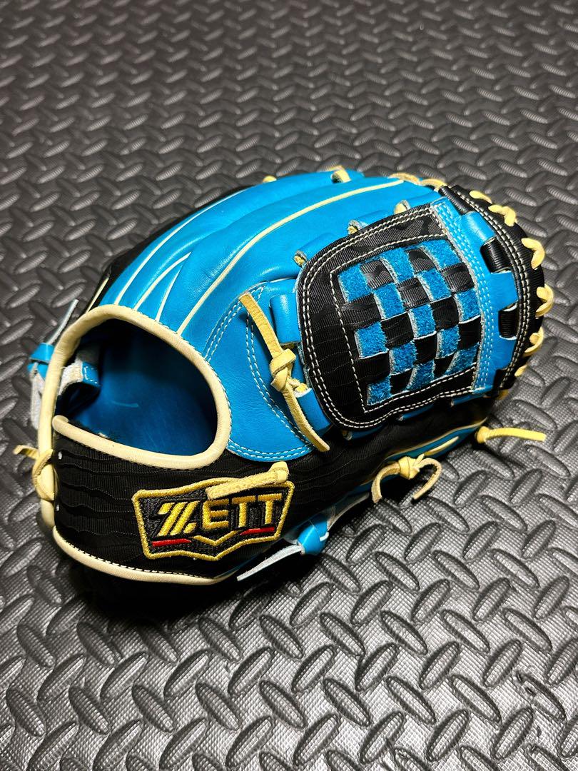 ZETT プロステイタス 数量限定 軟式 内野手用 グローブ 源田モデル 水色