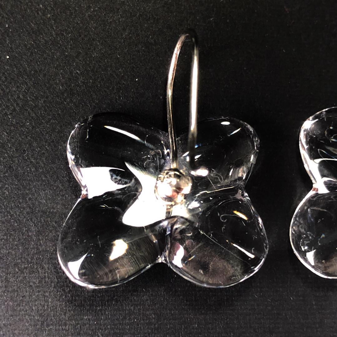 美品・箱付き】バカラ／オルテンシア フラワー ピアス SV925