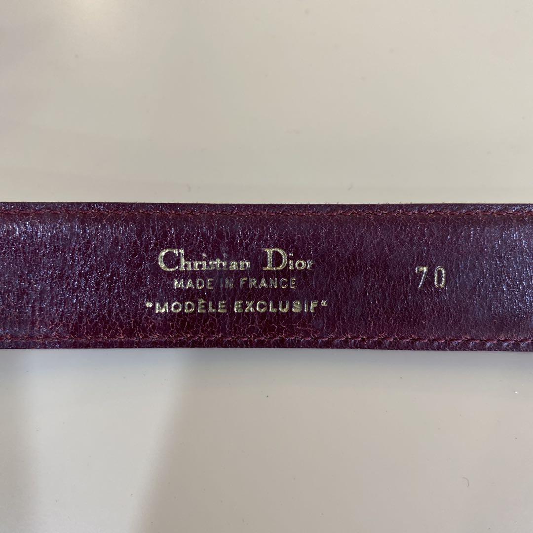 レア クリスチャンディオール Christian Dior レザー ベルト 赤 - メルカリ