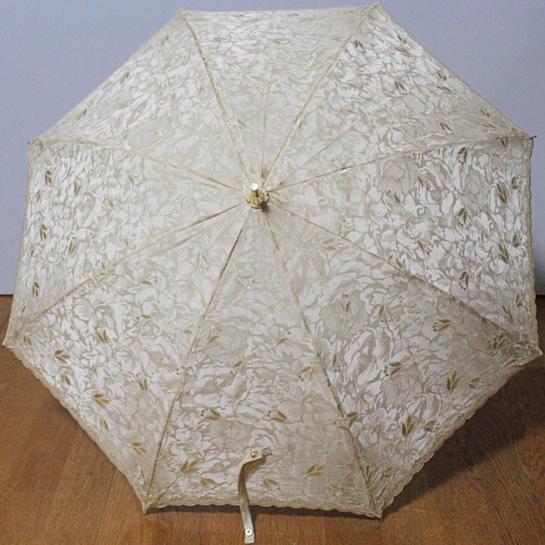新品 ジャガードボタニカル刺繍 UV防止加工生地 ゴールド