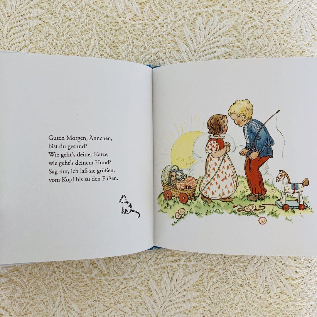 【希少】1890年　美しいドイツの古いアンティーク詩集　イラストたっぷり 限​定​販​売​】 希少】1890年 美しいドイツの古いアンティーク
