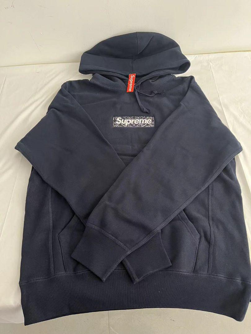 Supreme 19 fw Bandanaカシューナッツ刺繍Box連帽パーカー