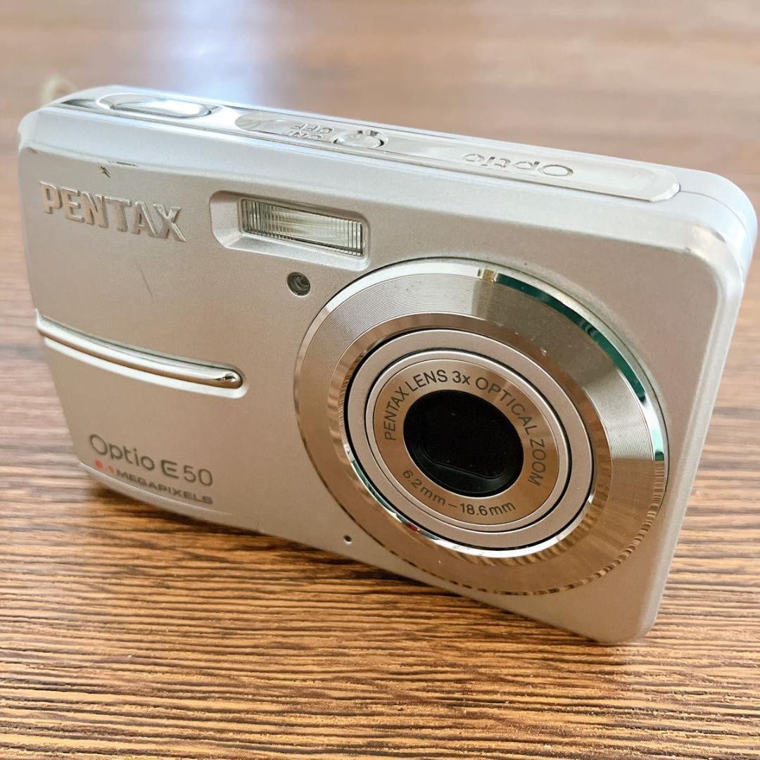 Optio E50 PENTAX コンパクト コンデジ　動作確認済　乾電池起動