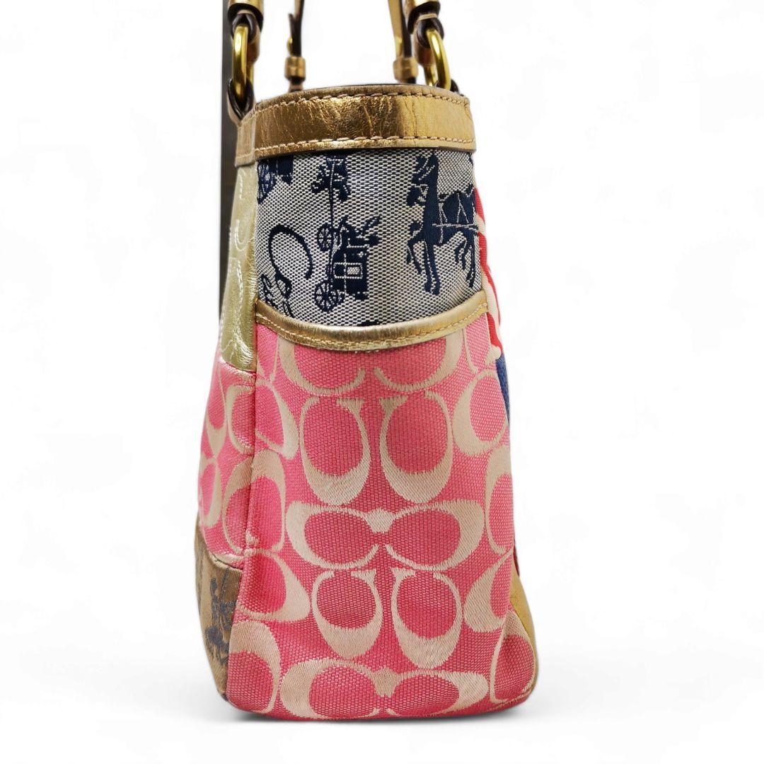 希少 ストア COACH コーチ F17098 トートバッグ パッチワーク マルチカラー