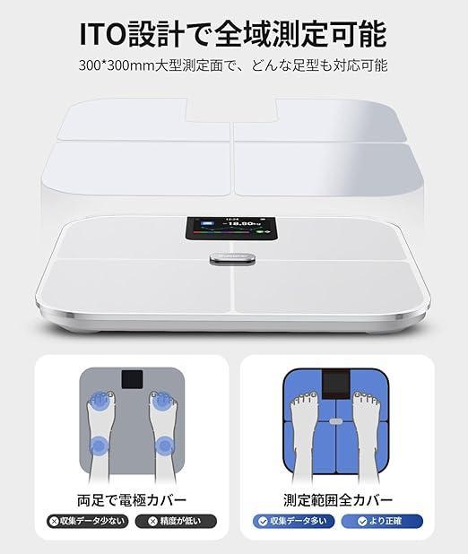 体重＆体組成計（スマホアプリ対応 体脂肪計 心拍数測定 BMI 筋肉量基礎代謝）